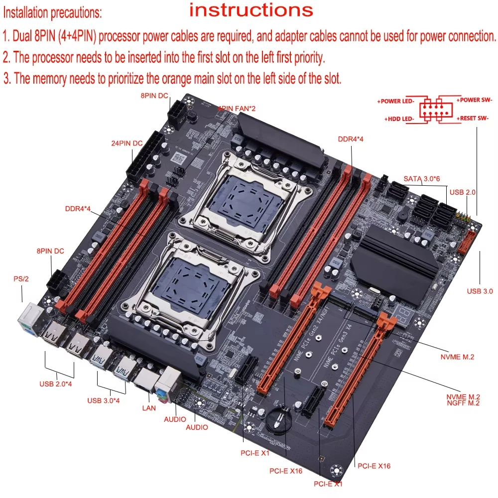 Kit de carte mère de jeu SOYO  - Dual Lga2011-3 Server Motherboard Combo avis et prix