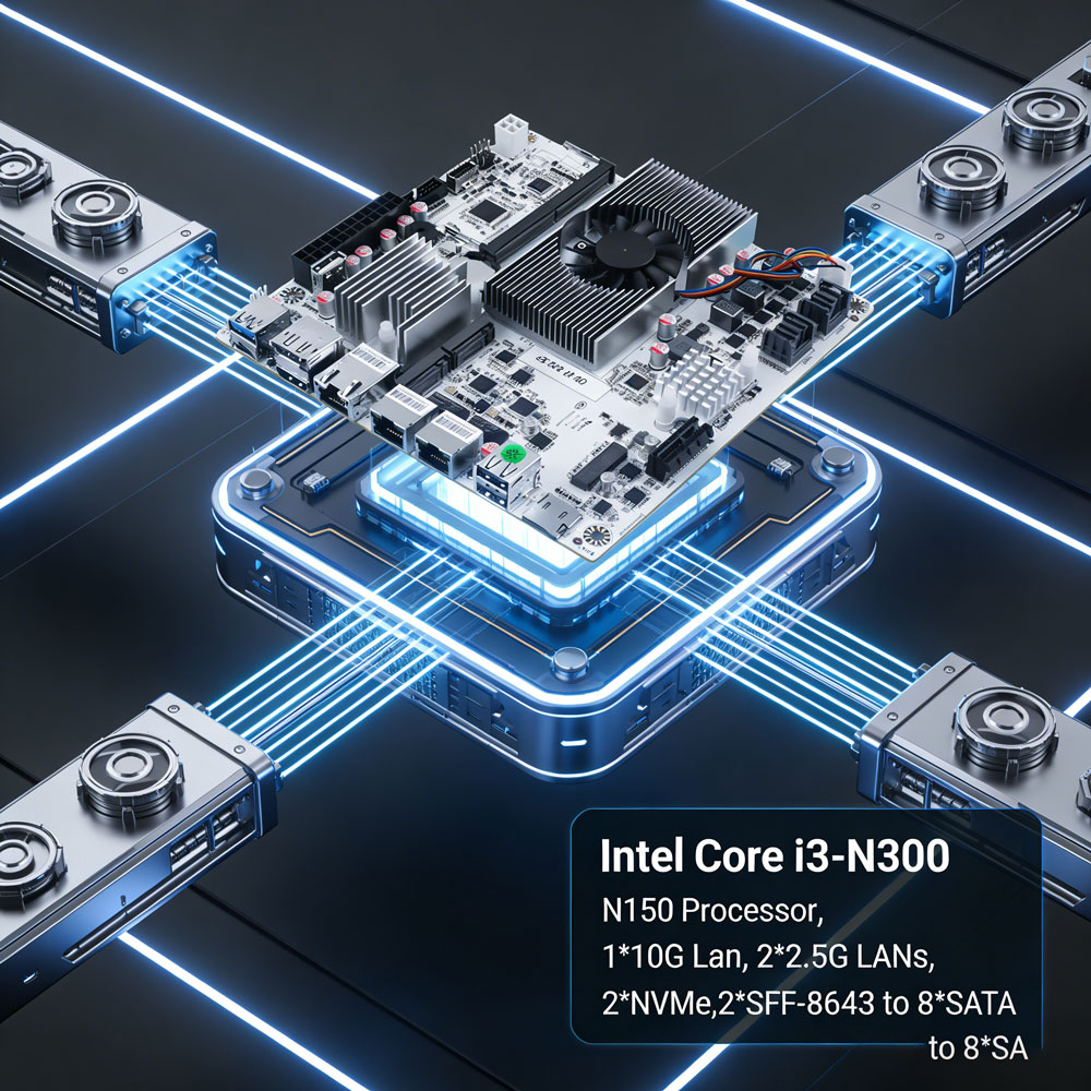 Carte mère Mini ITX NAS 8 baie - Mini Itx Dual 2.5G Nas Motherboard avis et prix