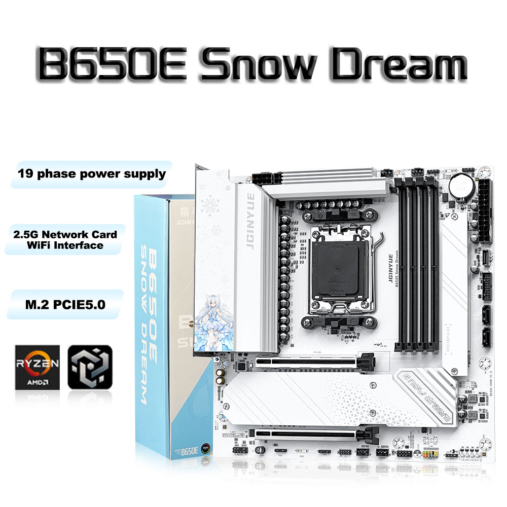 JGINYUE B650E Snow Dream AM5 M - Am5 Micro Atx Pcie 5.0 Motherboard avis et prix