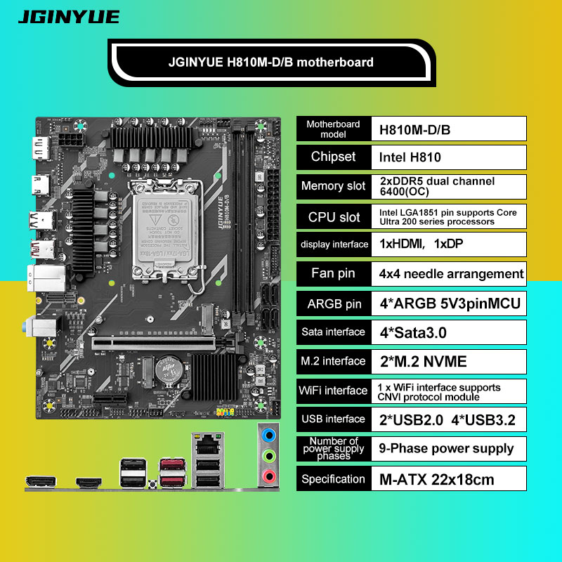 Carte mère H810 Intel LGA1851  - Lga1851 Gaming Motherboard avis et prix
